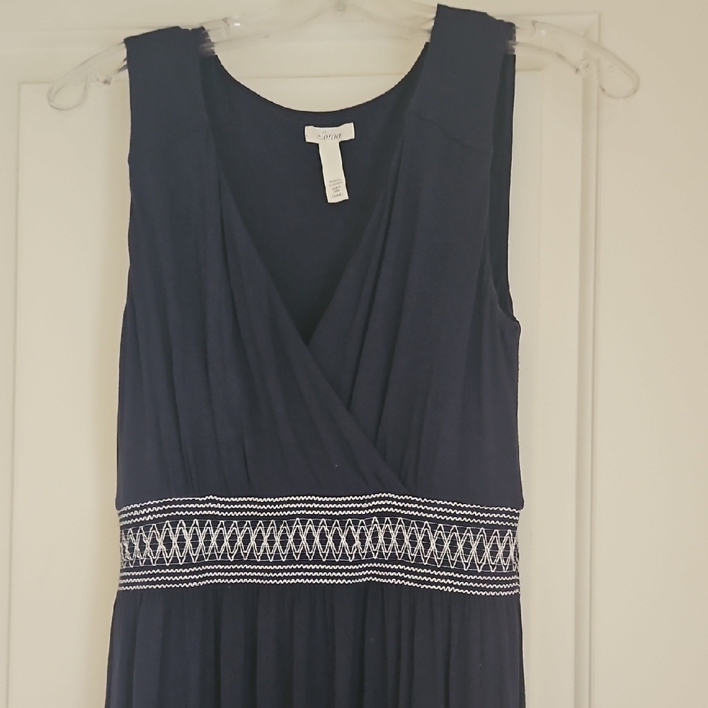 Soma Black Maxi Dress with White Accents